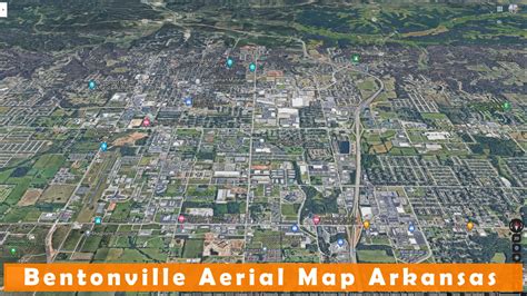 Detailed Satellite Map of Bentonville .
